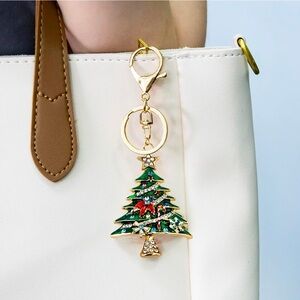 Christmas Tree Crystal Purse Charm Bag Holiday
